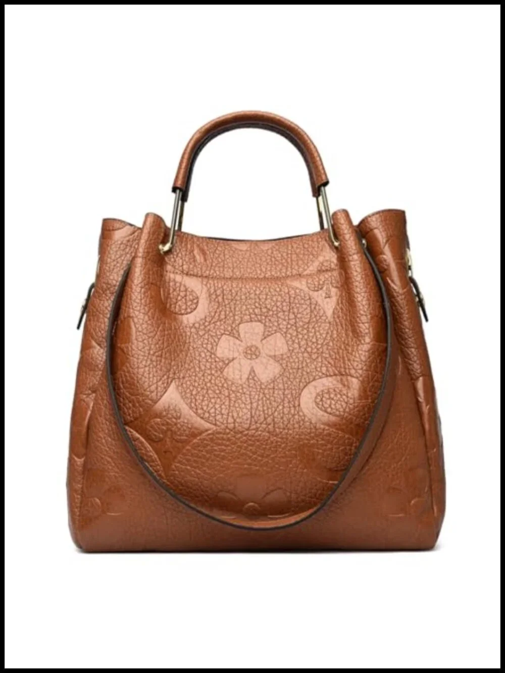 Vegan Leather Floral Hobo Top Handle Handbag Purse Women 3-in-1 Satchel Tote